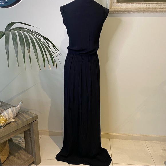 SHEIKE Maxi Long Dress Black Bohemian Viscose Front Top Wrap Detail Cocktail 10 - Picture 9 of 10